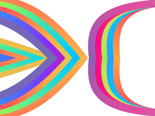 Obraz premium SIMPLE DYNAMIC LINE art design with aesthetic colourful background