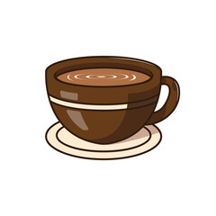 Coffee Love Foam With Beans Cartoon Icon Illustration.