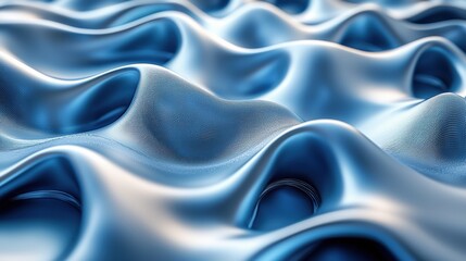 Obraz premium Smooth Blue Fabric Waves Texture for Elegant Background Design