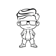 Cute Cool Boy Dabbing Pose
