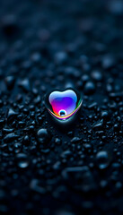heart shape drop on a blue background