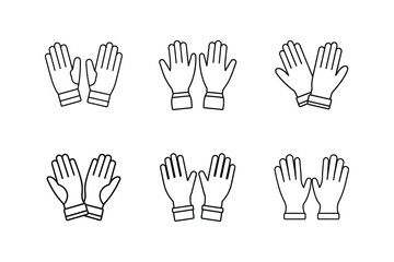 Fototapeta premium protective gloves icon line art vector illustration, hand icons