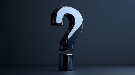 Large question mark on dark background with rusty texture