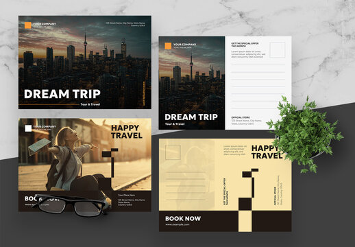 Orange And Brown Postcard