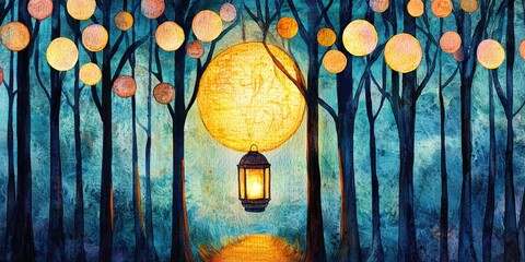 Guiding light a lantern illuminating a forest path for real estate mentorship and growth