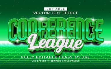 3d editable football league text effect typography style template