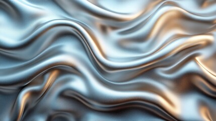 Obraz premium Abstract metallic fabric texture with soft waves and shimmering light effects