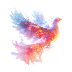 Obraz premium Colorful Bird in Flight Isolated on Transparent Background