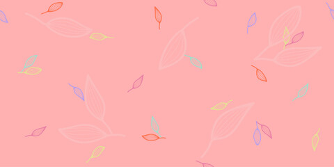 colorful leaves pattern background. leaf seamless pattern.