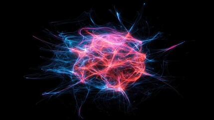 Obraz premium Abstract Interpretation of Global Connectivity in Vibrant Colors