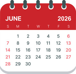 2026 calender-June