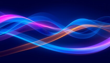 Abstract Neon Waves Background Image Vibrant Blue Pink Orange