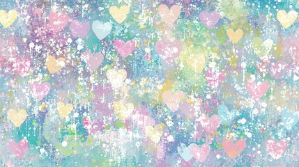 Pastel Hearts Abstract Background Texture