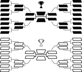Tournament bracket set flat icon. vector sign for apps or web design. Soccer championship scheme icon. Symbol, logo of match schedule playoff tournament board chart isolated on transparent background