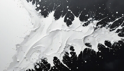 white abstract grunge paint on black background