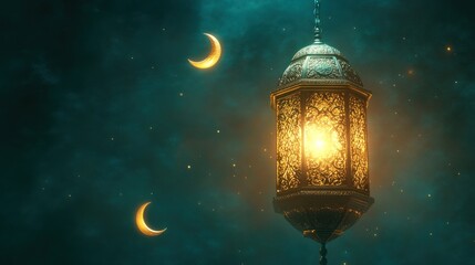 Ornate Ramadan Lantern with Mystical Glow