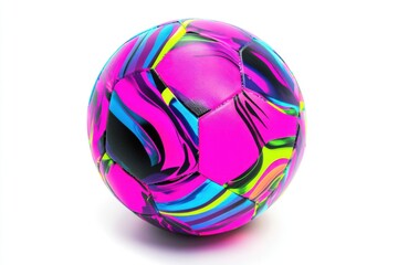 Naklejka premium Vibrant Artistic Football on White Background