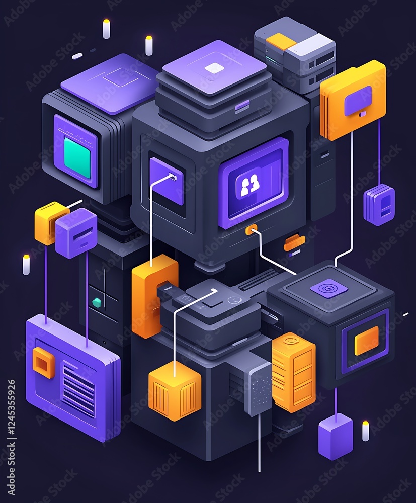 Poster abstract isometric network data cube with interconnected modules