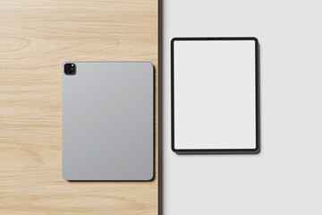 Tablet with blank white screen for mockup - 3D Illustration