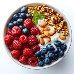 Yogurt and berries in a bowl