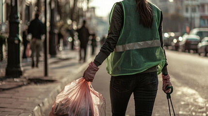 Volunteers Clean Up Streets Community Park Environmental Awareness Urban Area Daytime Community Involvement