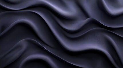 Obraz premium Dark fabric waves, elegant texture, smooth folds, background design