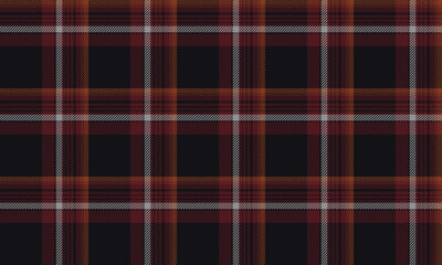Obraz premium Seamless plaid pattern, black, red, orange, and gray, suitable for designing clothes, skirts, and pants, giving a modern and classic feel.