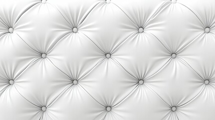 Fototapeta premium Elegant Diamond Patterned White Upholstery with Button Accents Refined Interior Decor Textiles.