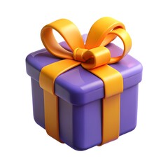 3D render gift box on white background
