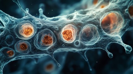 Close up of the internal structure of cells