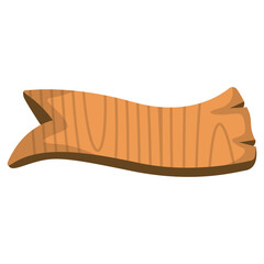 Wooden Signboard Cartoon Illustration. Isolated on White Background.