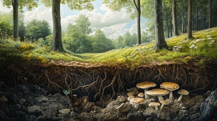 Obraz premium The wonders of the forest underground