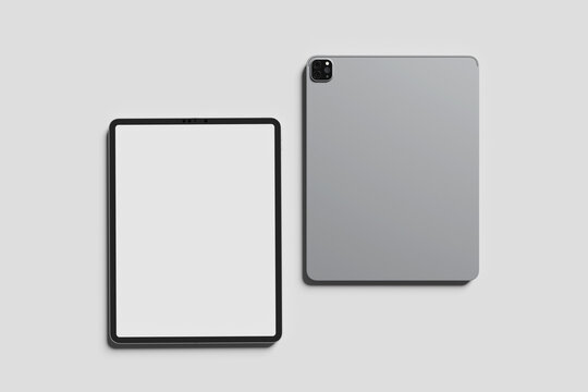 Ipad with blank white screen for mockup - 3D Illustration