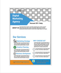 corporate and modern business flyer a4 template, abstract business flyer and creative design, editable vector template design, new digital marketing flyer set with various colors