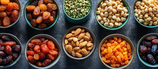Fototapeta premium Dried Fruit, Nuts, Tabletop, Food, Healthy