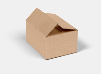 Brown Paper mailing box Cardboard box isolated on white background