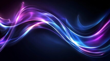 Abstract colorful waves in motion against dark background