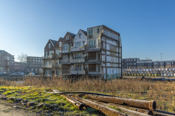 Remaining houses in the Tweebosstraat Rotterdam in the Tweebosbuurt neighborhood. Rotterdam decides...