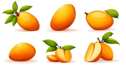 Fresh and Juicy Mangoes in Vibrant Colors and Artistic Style