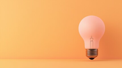Futuristic glowing lightbulb against an orange background symbolizing innovation technological advancement and the power of ideas  The image represents the bright potential of new ideas breakthroughs