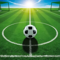 Fototapeta premium Soccer, football, stadium, playground, sports arena, soccer field, football pitch, green grass, sports field, outdoor stadium, soccer game, football match, athletic field, professional stadium, empty 
