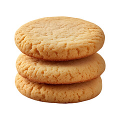 Golden Vanilla Bean Cookies Stack Isolated on Transparent Background