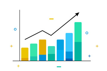 Minimalist Vector Illustration of Financial Growth Chart