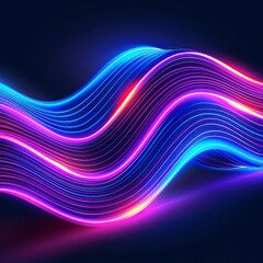 Neon Wave Abstract: Vibrant, dynamic neon lines in shades of blue and pink create a mesmerizing wave-like abstract pattern. The interplay of light and color evokes a sense of energy and movement.