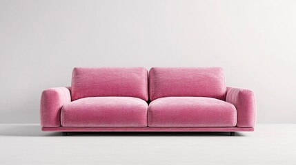 Obraz premium Stylish Pink Sofa for Modern Living Room Interior Design Appeal