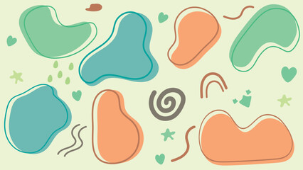 Set of abstract organic design elements with trendy style