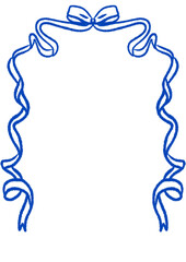 ribbon frame or border in coquette style theme perfect fit for wedding engagement birthday dinner lunch invitation and flyer for valentine and any occasion in Blue