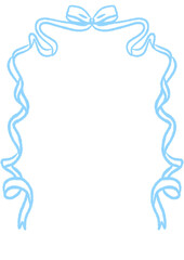 ribbon frame or border in coquette style theme perfect fit for wedding engagement birthday dinner lunch invitation and flyer for valentine and any occasion in Blue