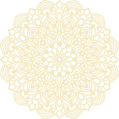 Golden Modern and Minimalist Mandala with Bright Colors. Geometric Circle Design Element for Invitation and Greeting Cards.