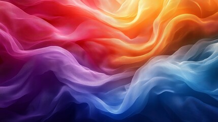 Obraz premium Colorful abstract fabric waves with gradient red, orange, purple, and blue hues
